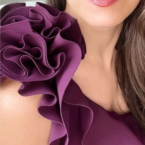 Chiara Boni Couture in Rich Purple Asymmetrical New Sz 4 , 40